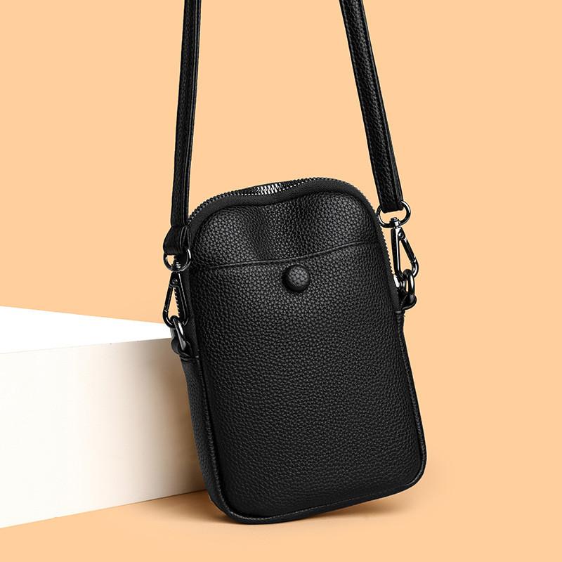 IELGY Mobile Phone Bag Shoulder Messenger Soft Leather Shoulder Bag