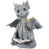 Garden Reading Book Little Dragon Sculpture Cute Dragon Statues Resin Dragon Sculptures Art Ornament for Lawn Yard Home Decor