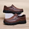 Leather shoes men's 2025 new men's casual leather shoes, genuine leather one-pedal outdoor non-slip thick-soled middle-aged and elderly father shoes