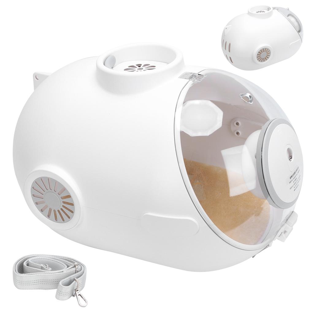 Cat Capsule Carrier Transparent Shoulder Bag Capsule with Inbuilt Fan Light Food Box