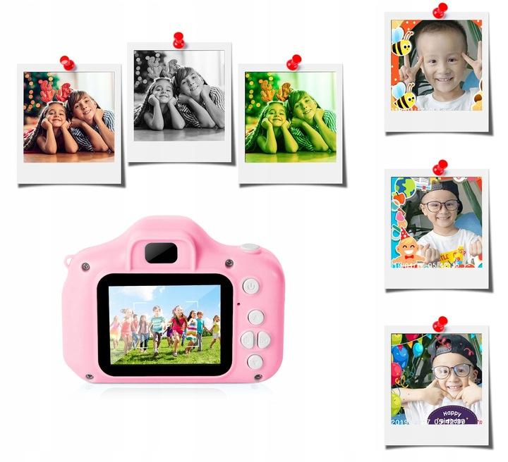 Aparat Cyfrowy Fotograficzny 12Mpx Zabawka Dla Dzieci Kamera + 4 Gry Różowy