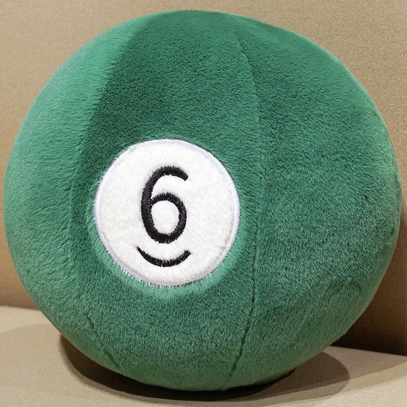 Simulated Billiards Plush Pendant: White Ball & Black 8 Ball Fun Ornament Set.