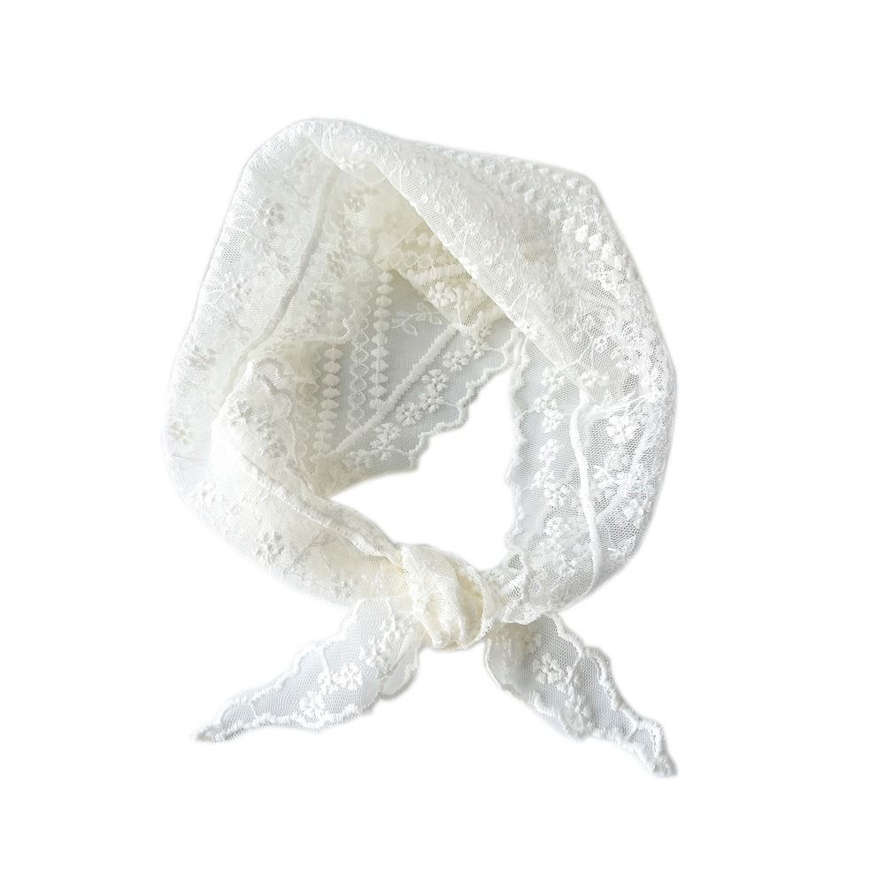 Gentle Triangular Lace Hair Scarf Ruffles French Pastoral Style Headscarf Hair Accessories Photo Headband Turban Women Girls