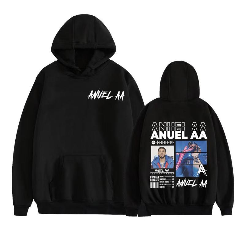 Rapper Anuel AA Real Hasta La Muerte 2026 Grafik Hoodie Herren Damen Mode Hip Hop Harajuku Pullover Langarm Sweatshirt Oberteile