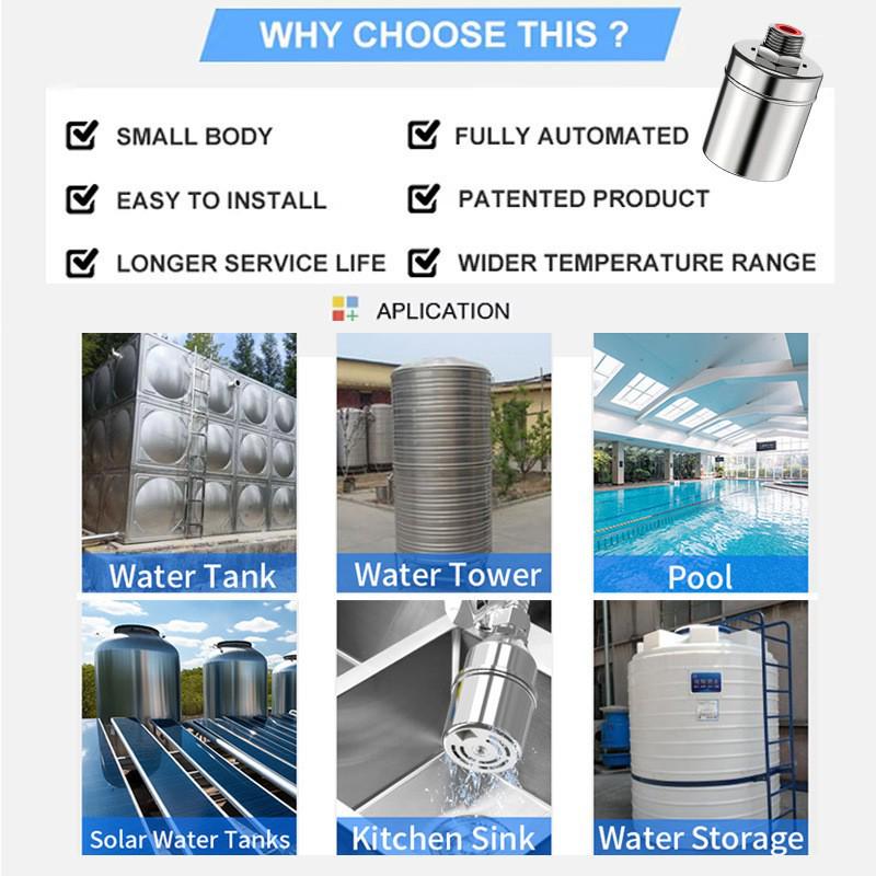 304 Stainless Steel Fully Automatic Water Level Control Float Valve Shut-off Switch
