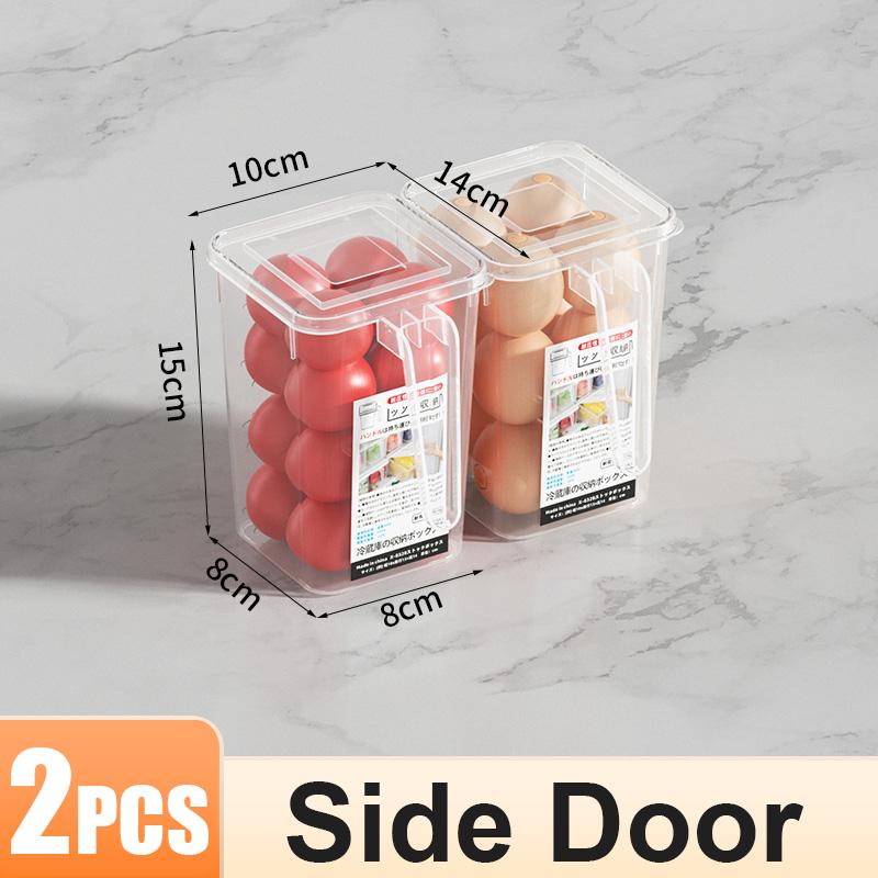 1-6Pcs Refrigerator Storage Box Fridge Side Door Food Fresh Boxes Bins With Handle For Fruit Vegetable Home Kitchen Organizer