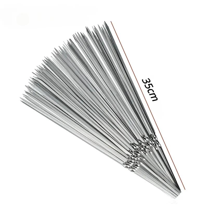 

Шампуры для барбекю, многоразовые гриль, шампуры из нержавеющей стали, шашлык, барбекю, кемпинг, плоские вилки, гаджеты, кухонные аксессуары, инструменты