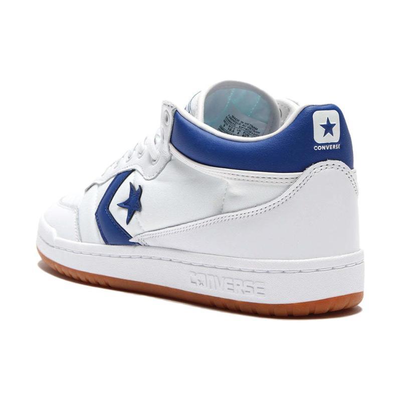 Converse Fastbreak Leather Comfortable Non-Slip Shock Abrasion Resistant Mid-Top Board Shoes Unisex White Blue