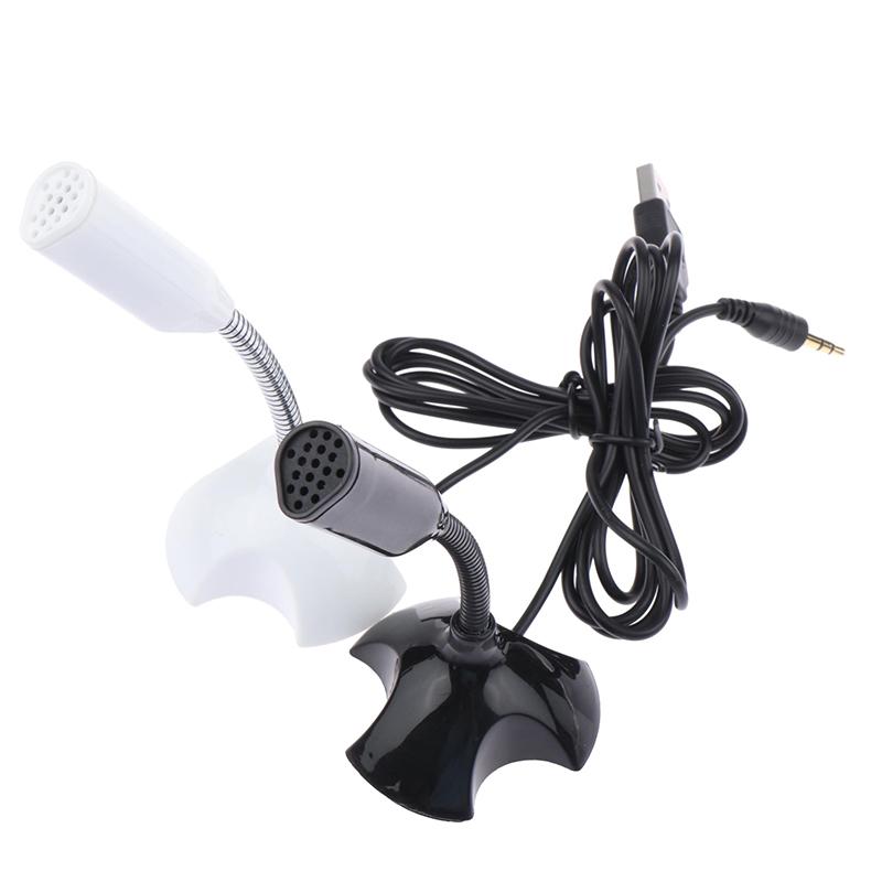 3.5Mm Laptop Microphone Usb Desktop Stand Mic With Holder For Studio Speech Singing Gaming Streaming