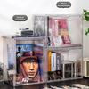 Transparent Plastic Book Storage Box With Lid For Cd Magazine Desktop Organizer