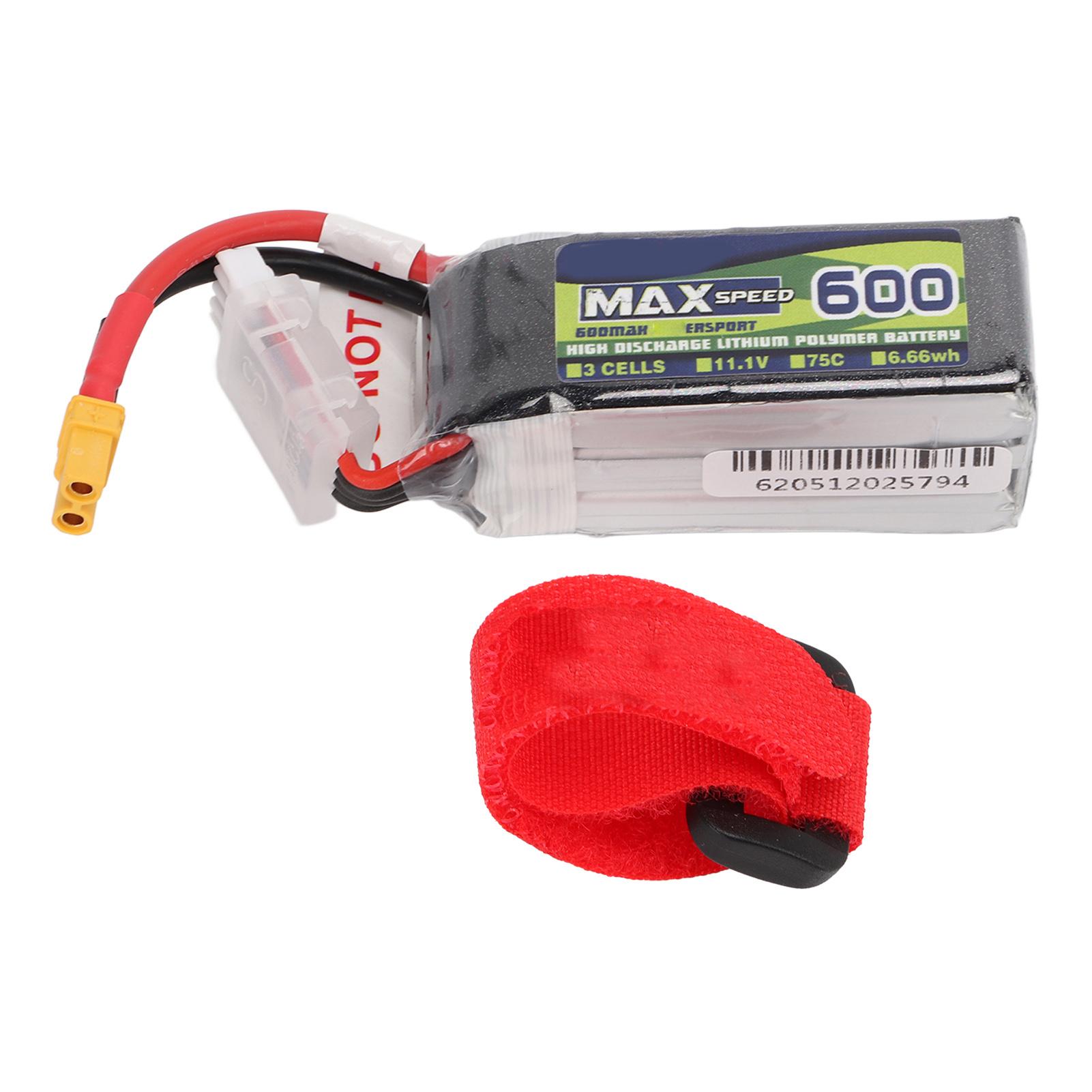 

11.1V 600mAh 3S 75C Lipo Battery Pack with XT30 Plug RC Battery for RC Airplane Drones