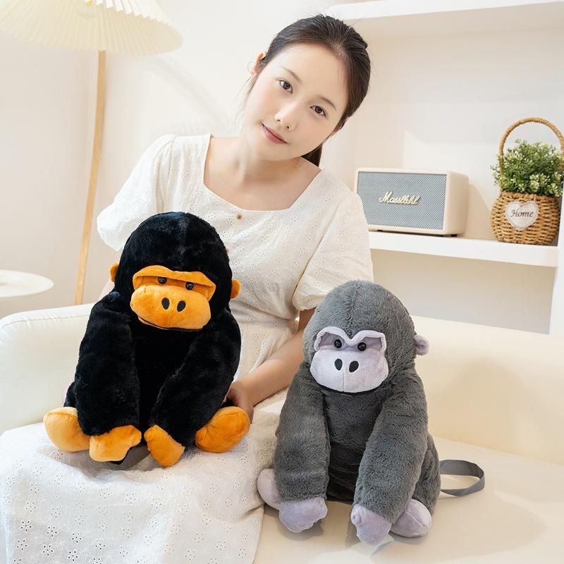Cartoon Cute Black Orangutan Bag Plush Toy Doll Monkey Doll Girl Bag Backpack Messenger Bag