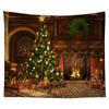 Christmas Tree Tapestry Christmas Gift Fireplace Snowflakes Santa Claus Winter Farmhouse Decoration Kitchen Wall Blanket