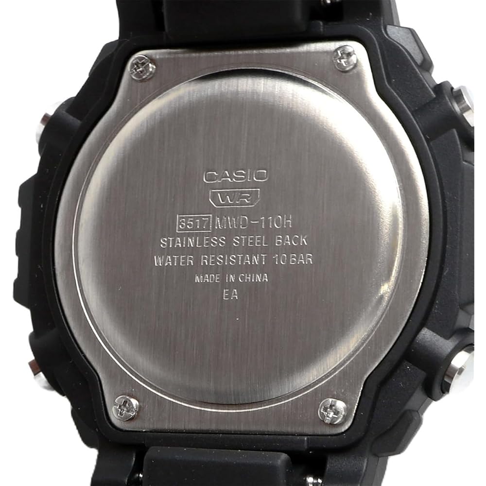 [Casio] CASIO Standard Digital Metal Face Men's Watch MWD-110H-8BV Dark Gray Black Inverted LCD Overseas Model [Parallel Import]