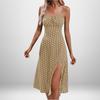 Spring New Women's Clothing, European and American Dresses, Sexy Fashion Printed Lace-up Split Suspender Skirts