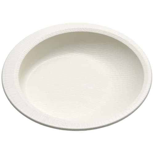 Skater Easy-Scoop Plate, Wood Grain Cream, Durable Plastic, Biomass-Based, Microwave and Dishwasher Safe, NPLS2B-A
