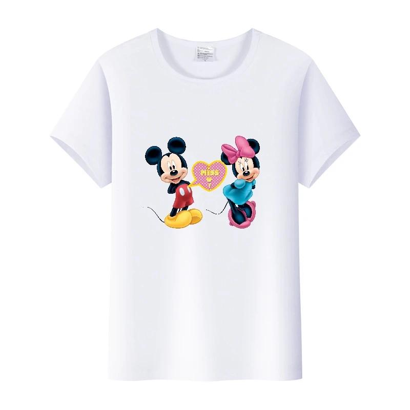 Casual Cartoon Minnie Summer Blouses T-shirt White 2000s Tees Tshirt Mickey Mouse Tops Oversized Clothes Unisex