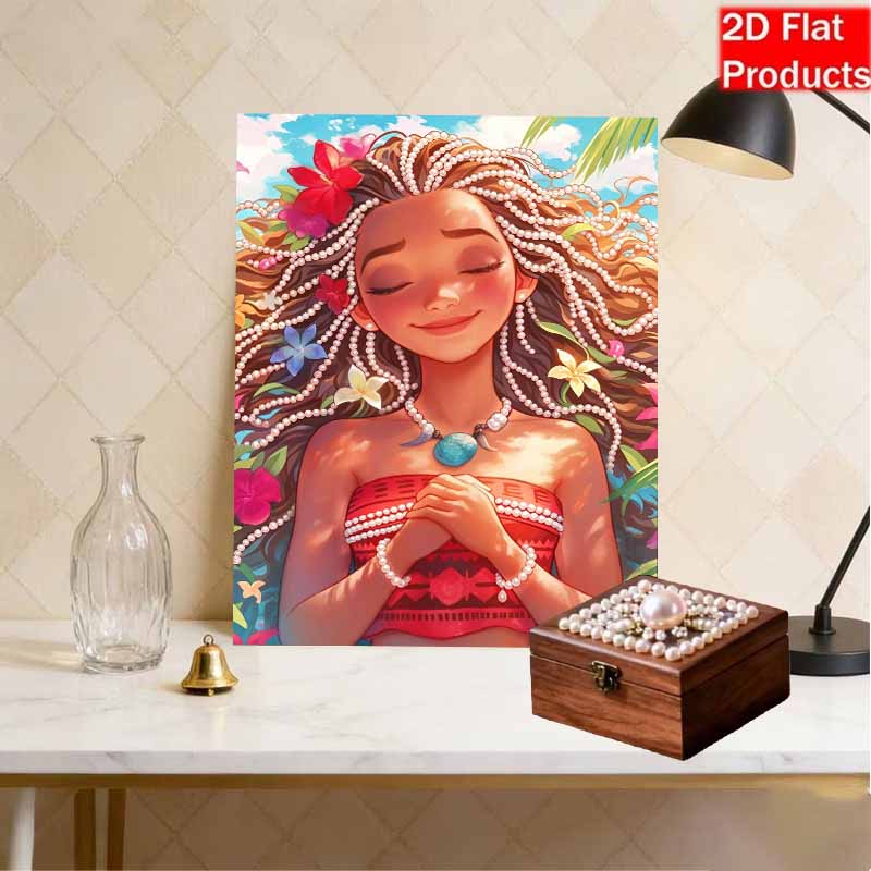 Disney Moana Pearl Art A Soothing Artistic Masterpiece 5D DIY Pearl Embroidery Mosaic Cross Stitch Kit for Home Decor