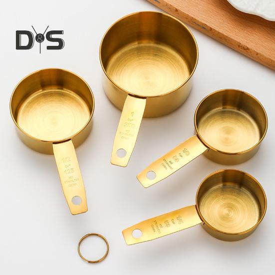 Messlöffel-Set aus Edelstahl, Doppelskala, Messbecher mit ergonomischem Griff für präzise Backmessungen, Verwendung in der Küche zu Hause und in der Bäckerei