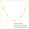 Dainty Lucky Leaf Necklace for Women 925 Silver Trendy 14K Gold Plating Cute White CZ Flowers Pendant Choker Necklaces