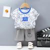 Korean Style Summer Cotton Outfit: Boys' Shorts and Girls' Short-Sleeve Set