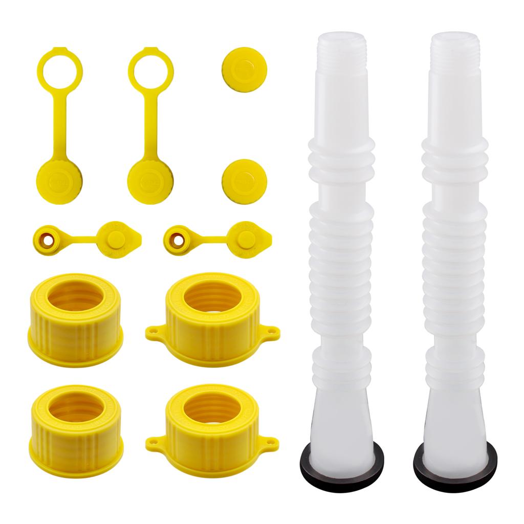 1~5 Set Gas Can Spout Replacement Car Flexible Pour Nozzles Gasket Kit with Collar Caps Stopper and Spout Cover Car Accessories