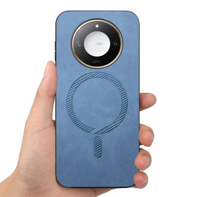 Für Honor X60 5G Leder-Rückseite Kompatibel mit MagSafe Hautgefühl Handyhülle