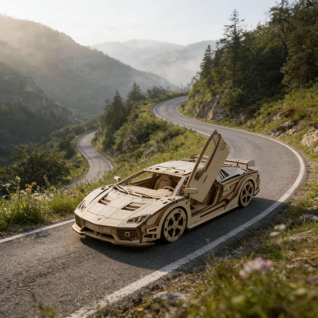 Sports Car 3D Wooden Puzzle Miniature Kit DO-IT-YOURSELF Imaginative Present Home Decor Household Goods Unique Present