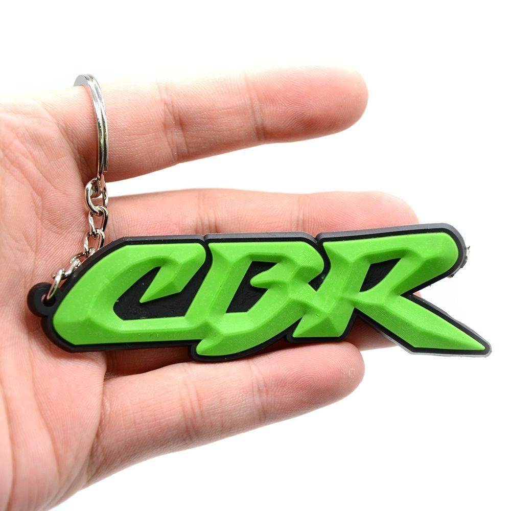 Silicone Rubber Motorcycle logo Keychain Ring Key Holder Pendant For Honda CRV Pilot Accord Civic CBR650F Forza Goldwing Rebel LV4