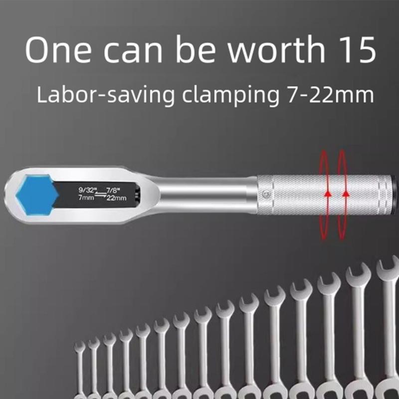 Adjustable Double Head Blossom Wrench 7-22mm SelfTightening Spanner For Various Nut Bolts Durability Steel Ergonomic Handle