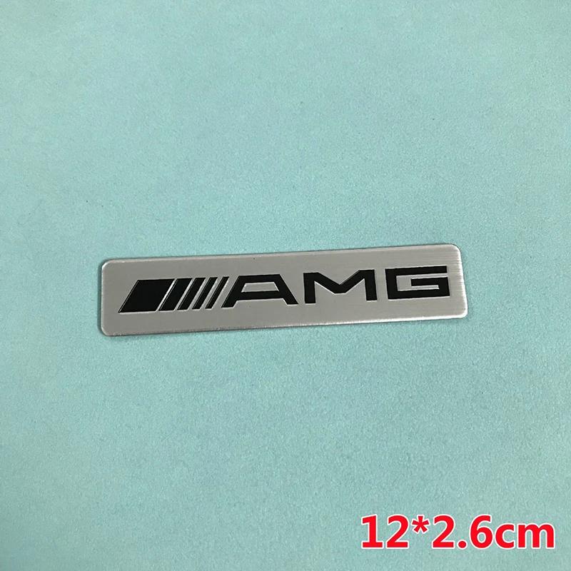 Long Thin Aluminium Label Sticker Car Emblem for Mercedes Benz AMG Edition Logo Powered By Germany Flag Racing Track Stripes
