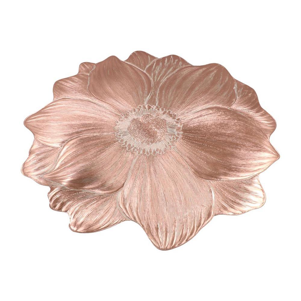 

2PCS Solid Color Flower Shaped Placemat Plastic Tableware Mat Home Decor Coaster Living Room