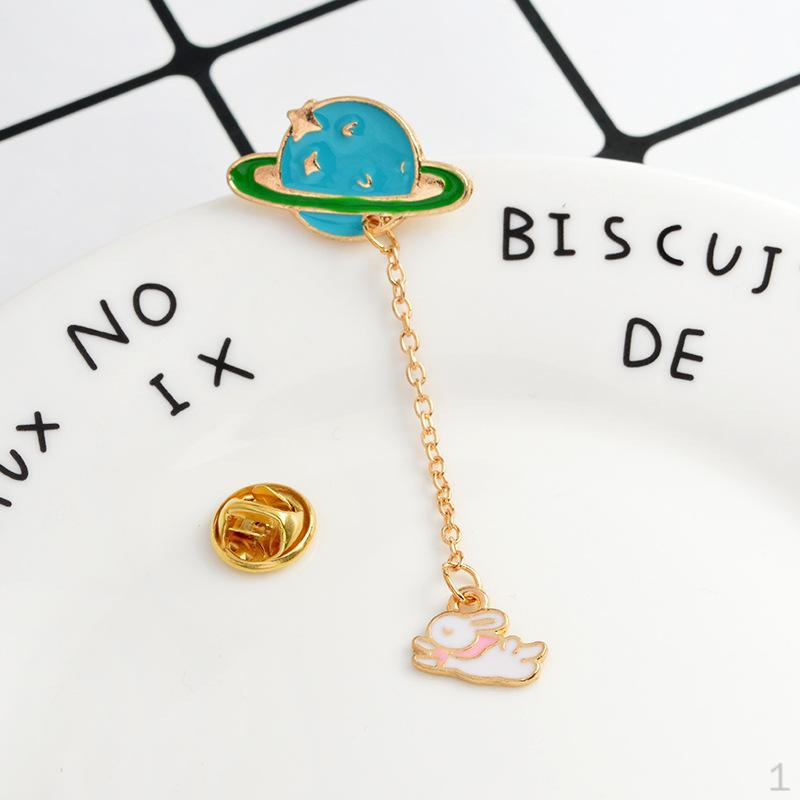 Cute Creative Cartoon Brooch Alloy Pin Small Jewelry - Piolt Rabbit