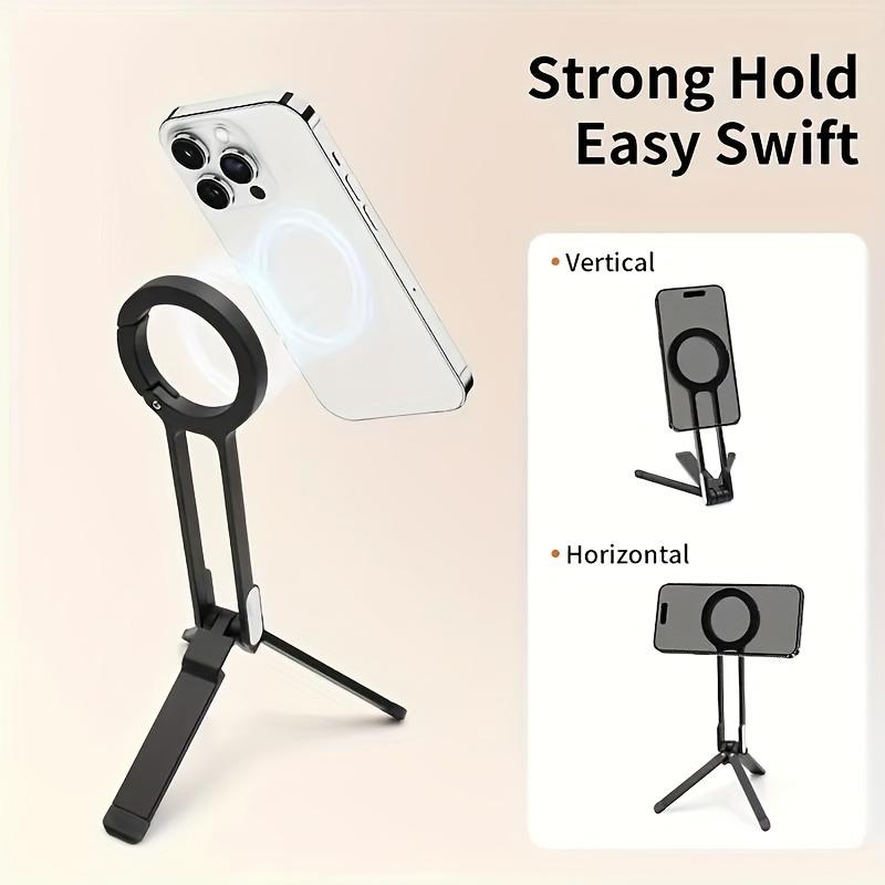 2-in-1 Tragbares Stabiles Stativ-Handyhalterung - Faltbarer Desktop-Handyhalter, Magnetische Halterung für Handy und Kamera