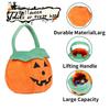 Soft Plush Halloween Tote Pumpkin Bucket, Cute Trick-or-Treat Bag, for Kids Candy Basket with Handle Girls Boys Party Favors Festive Gift Bag Children