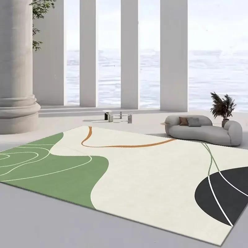 Japanese Minimalist Carpet For Living Room Green 200X300 Large Area Rugs Decor Bedroom Soft Elastic Outdoor Floor Mats Washable