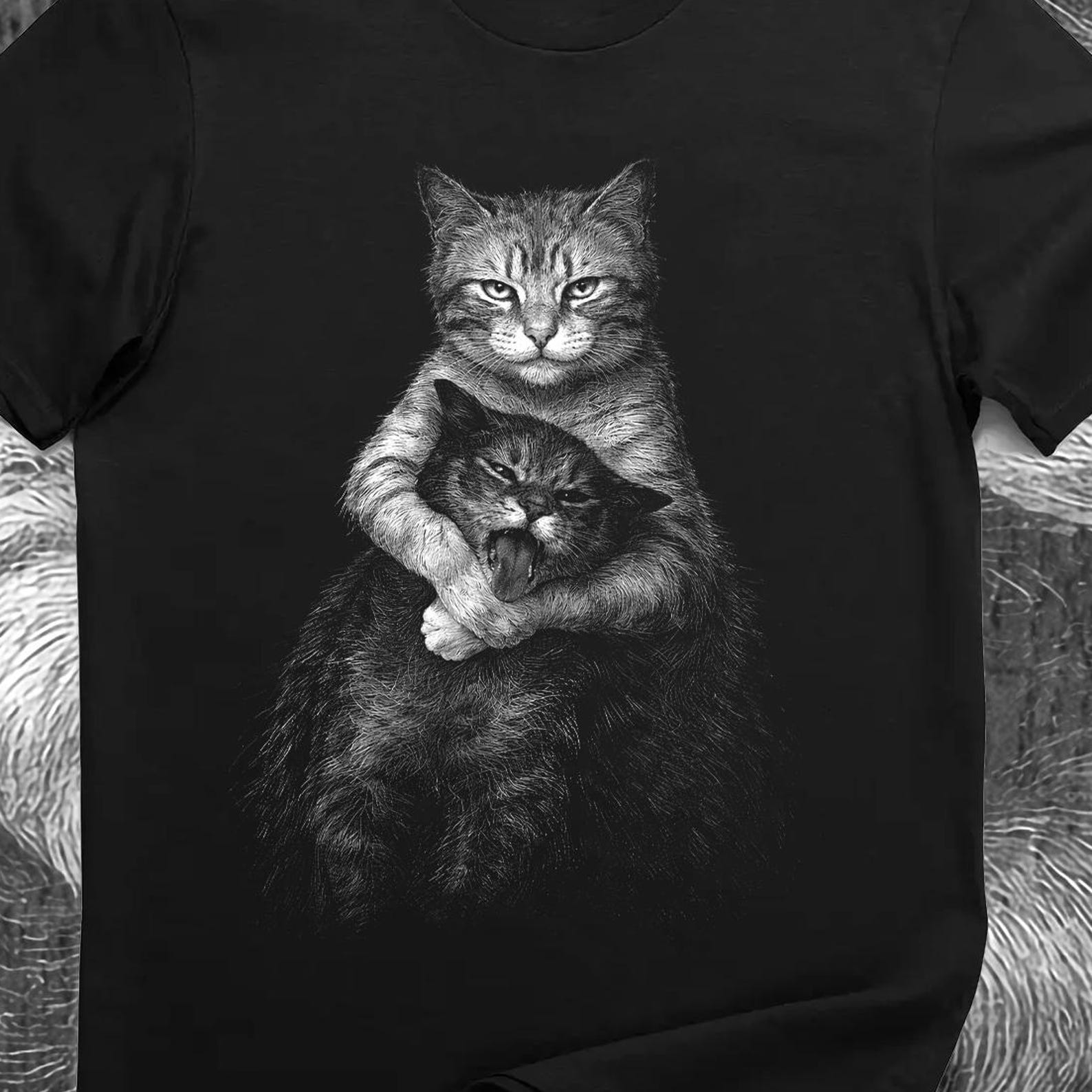 Funny Cat T-Shirt: Mischievous Kitty Graphic Tee – Sarcastic Animal Humor S