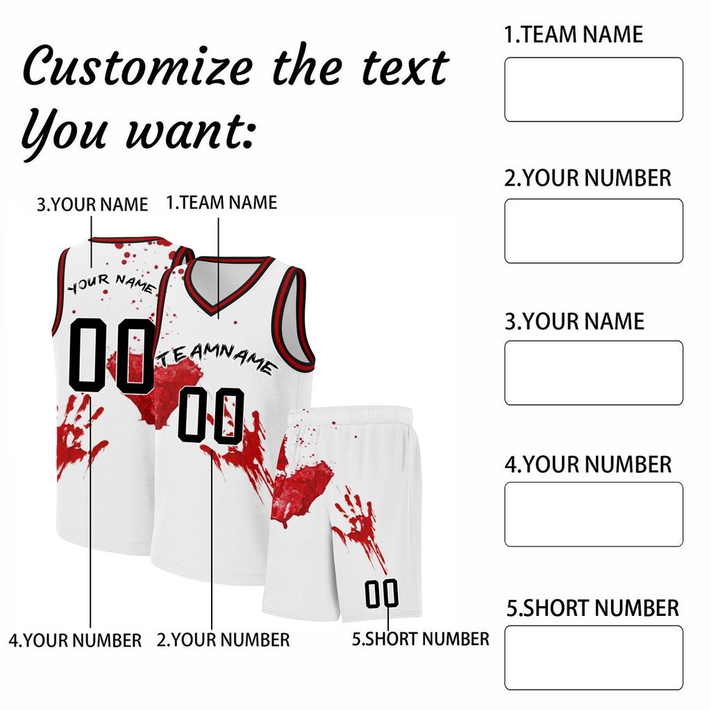 Men's Halloween Basketball Set - DIY Custom Two Piece Sportswear for Costume Party