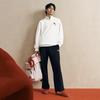 Fila Felpa Classica Vintage Semplice Casual Comoda con Mezza Zip Unisex Felpa Vapore-Bianco F51U619204FIV