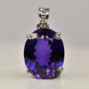 Natural Purple Sapphire 26.2 Ct 925 Sterling Silver Oval CERTIFIED Gems Pendant AI-14-NS