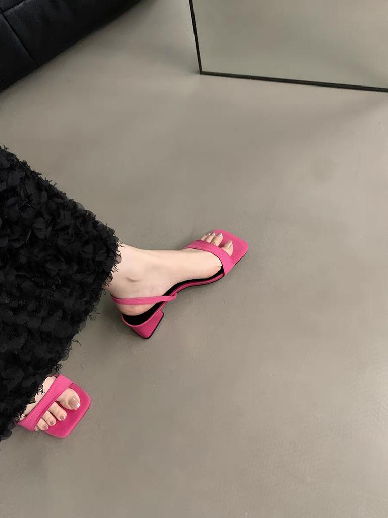 Women's High-heeled Sandals Open Toe Elegant Slingbacks Trendy Design 2025 Summer Ladies Shoes Large Size Back Strap Footwear