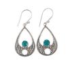 Apatite Gemstone 925 Sterling Silver Handmade Jewelry Drop/Dangle Earrings 1.91" EE-90-11