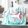 Custom Name Adorable Aristocats Art Flannel Blanket for Super Soft Cute Comfort Blanket for Travel Bedding Couch Sofa Blanket