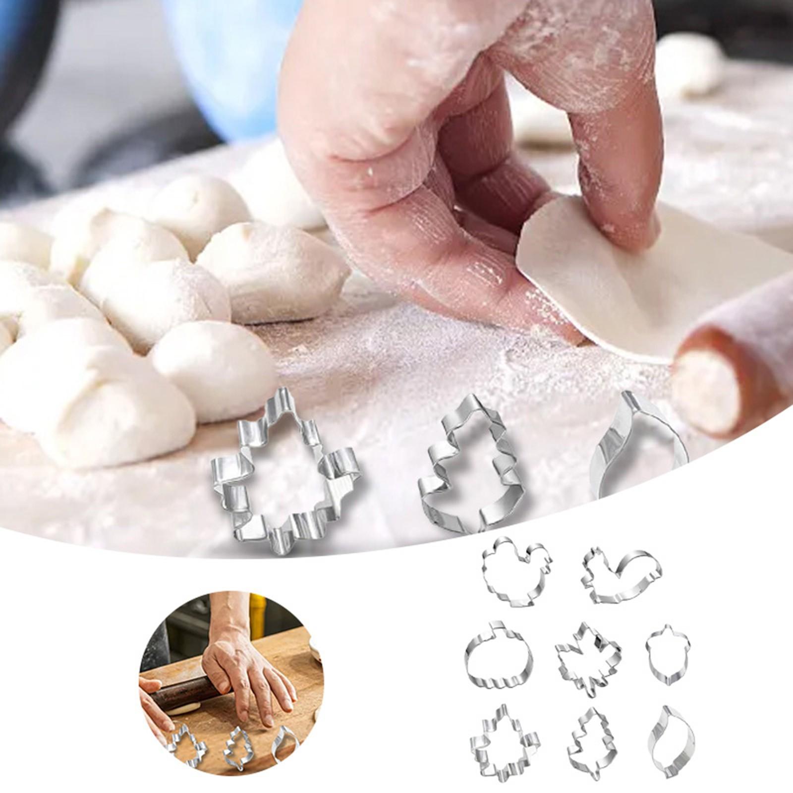 

8pcs/Set Cookie Cutters Stainless Steel Thanksgiving Mold Bakeware Baking Biscuit Fondant Cake Cut Kitchen Embossing Mould One Size розовый