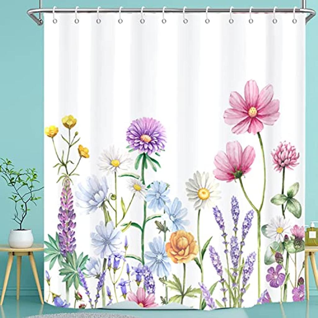 Tropical Palm Leaves Shower Curtain Set Green Plant Leaves Leaf Pumpkin Red Truck Halloween Christmas Decor Bathroom Curtains