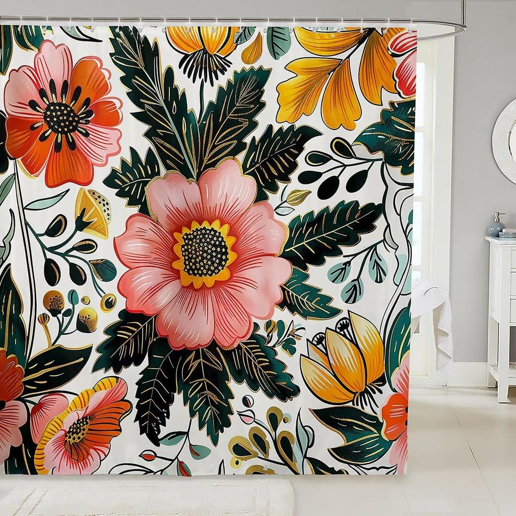Funny Golden Retriever Shower Curtain for Bathroom Decor Kids Puppy Dog Bath Curtain Boys Girls Dachshund Bathroom Accessories