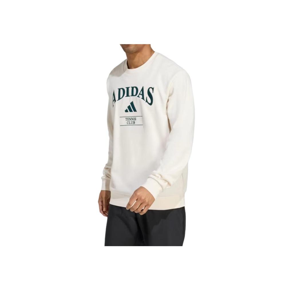 Adidas Letter Round Neck Long Sleeve Sweatshirt Men Sweatshirt Chalk-White KA0994
