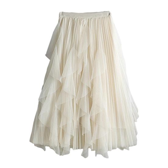 

Тюлевая юбка для женщин Эластичная Высокая талия А-силуэт Длинная Туту Сказочная юбка Легкая Многослойная Ярусная Макси-юбка абрикосовий