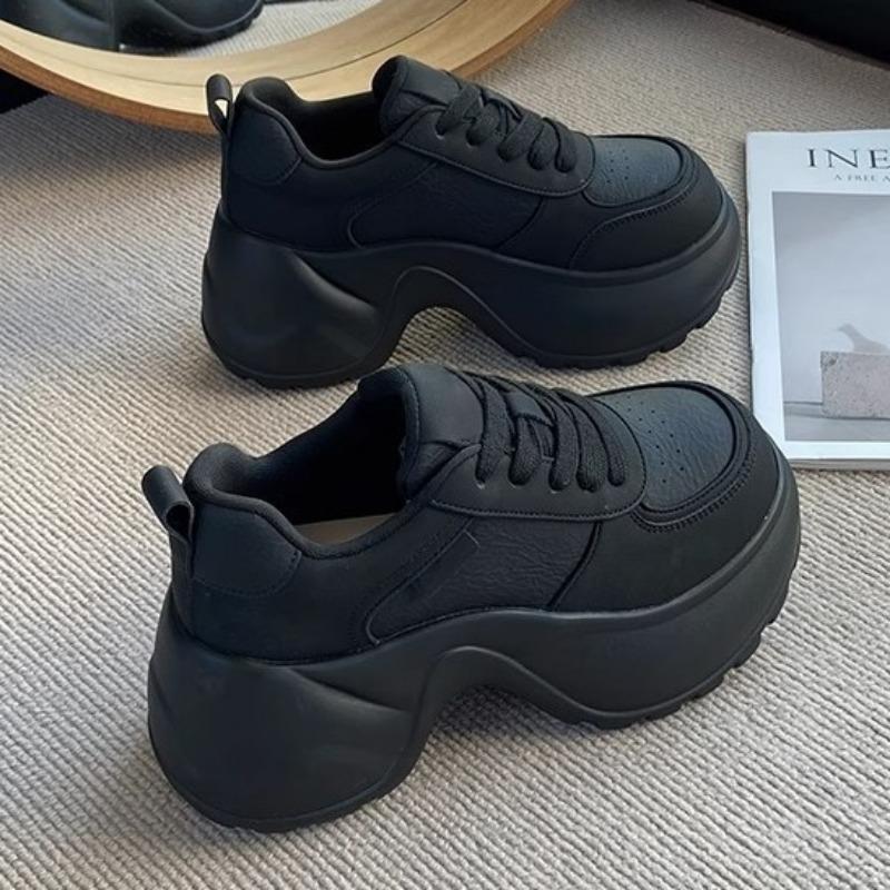 Height-increasing Muffin Shoes Platform Sneakers Women's New Small Sneakers with Wide-leg Pants Spring Models