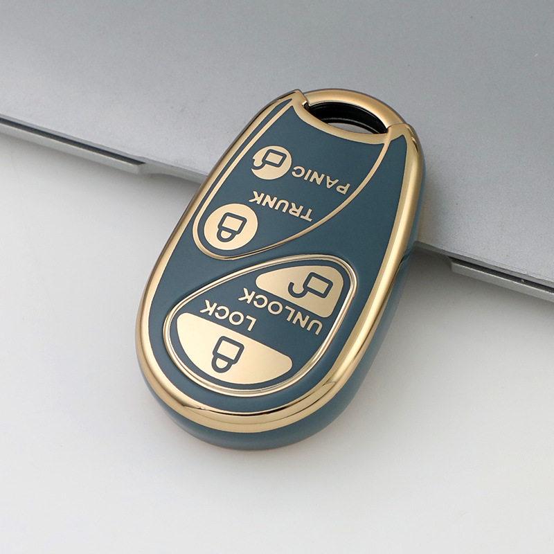 Gold-Edged TPU Soft Rubber Protective Case for Nissan Keys